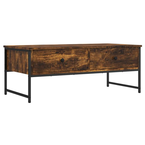 vidaXL Coffee Table Smoked Oak 101x49x39.5 cm Engineered Wood