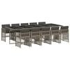 vidaXL 11 Piece Garden Dining Set with Cushions Grey Poly Rattan