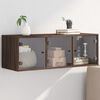 vidaXL Wall Cabinet with Glass Doors Brown Oak 102x37x35 cm