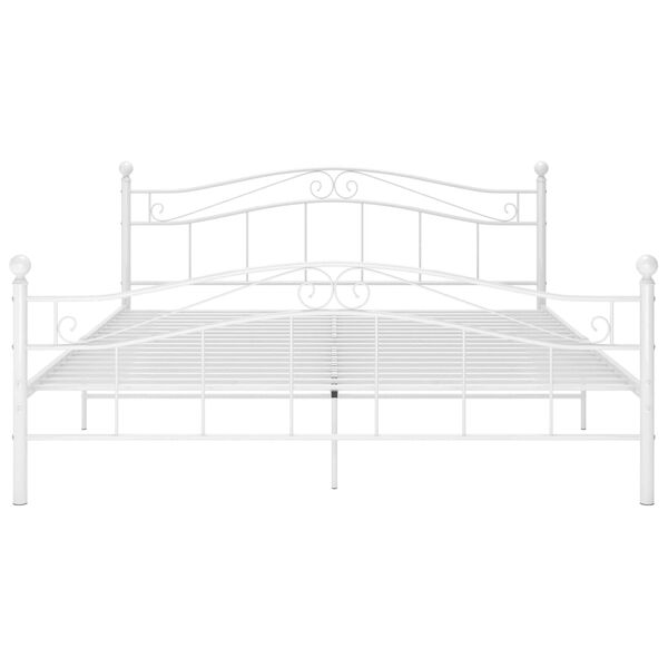 vidaXL Bed Frame without Mattress White Metal 200x200 cm