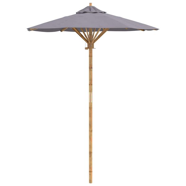 vidaXL Garden Parasol Dark Grey &Oslash; 150 x 210 cm Bamboo