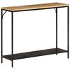 vidaXL Console Table 90x30x75 cm Solid Rough Mango Wood and Iron