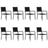 vidaXL 9 Piece Garden Dining Set Poly Rattan Black