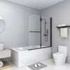 vidaXL Folding Shower Enclosure 2 Panels ESG 120x140 cm Black