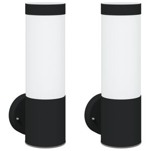 vidaXL Outdoor Wall Light 2 pcs Black 12 x 8.5 x 27 cm