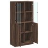 vidaXL Highboard with Doors Brown Oak 68x37x142 cm Engineered Wood