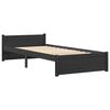 vidaXL Bed Frame without Mattress Black Solid Wood 90x190 cm Single Single
