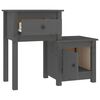 vidaXL Bedside Cabinet 2 pcs Grey 79.5x38x65.5 cm Solid Wood Pine