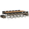vidaXL 17 Piece Garden Dining Set with Cushions Grey Poly Rattan