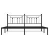 vidaXL Metal Bed Frame without Mattress with Headboard Black 200x200cm