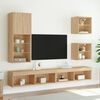 vidaXL Bedside Cabinets with LED Lights Wall-mounted 2 pcs Sonoma Oak