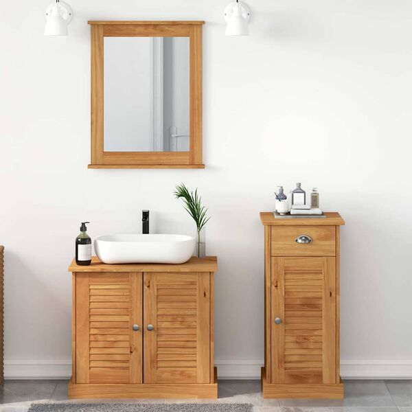 vidaXL Bathroom Furniture Set VIGO 3 pcs Honey Brown Solid Pine Wood