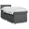 vidaXL Box Spring Bed with Mattress Dark Grey 90x200 cm Fabric