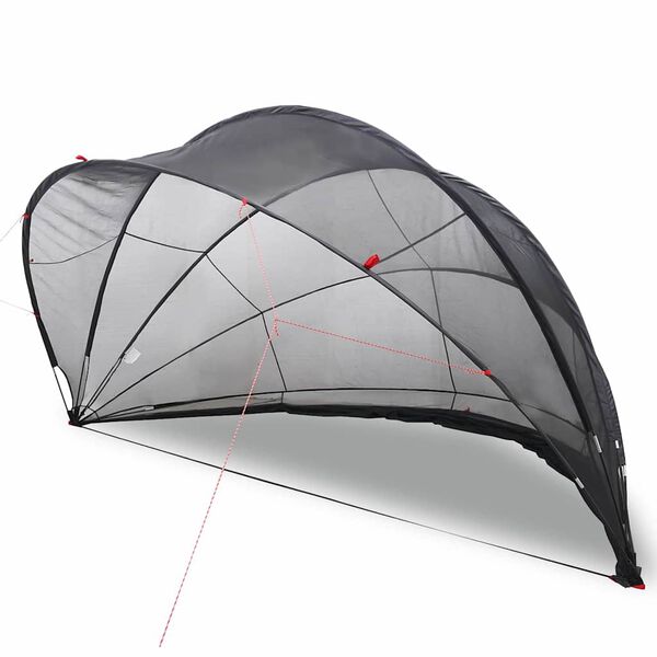 vidaXL Pool Dome Folding Manual Black 472 x 460 x 229 cm