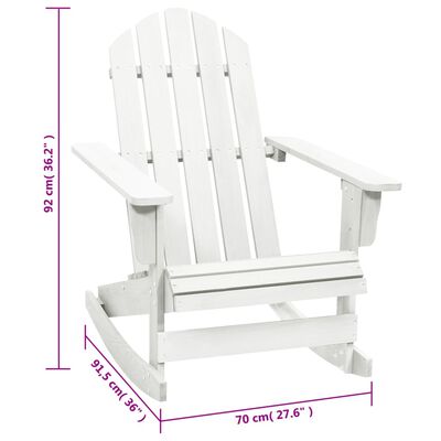 vidaXL Garden Rocking Chair Wood White