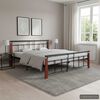 vidaXL Bed Frame without Mattress Metal and Solid Oak Wood 180x200 cm Super King