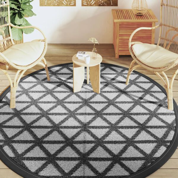 vidaXL Outdoor Carpet ARAKIL Black &Oslash;200 cm PP