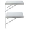 vidaXL Wall Shelves 2 pcs 50x40 cm Silver Stainless Steel