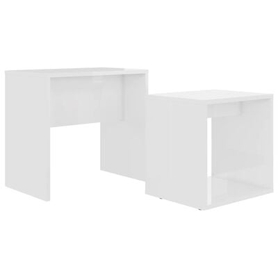 vidaXL Coffee Table Set High Gloss White 48x30x45 cm Engineered Wood