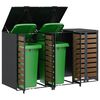 vidaXL Wheelie Bin Storage for 3 Bins Anthracite 204 x 77.5 x 115.5 cm