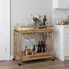 vidaXL Wine Trolley with Wheels Natural 85 x 50 x 93 cm Bamboo