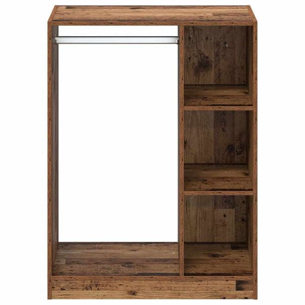 vidaXL Wardrobe with Shelf with Storage Old Wood 77 x 48 x 102 cm