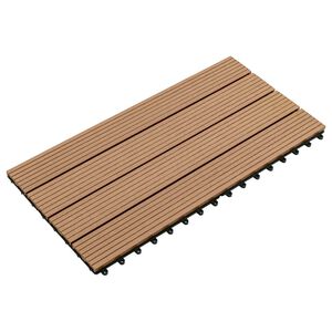 vidaXL Decking Tile 6 pcs Brown 60 x 30 cm WPC