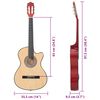 vidaXL Western Acoustic Cutaway Guitar with 6 Strings 38 Basewood