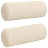 vidaXL Bolster Pillows 2 pcs Beige Ø 25 x 70 cm Microfibre Fabric