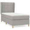 vidaXL Box Spring Bed with Mattress Light Grey 90x200 cm Fabric