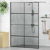vidaXL Walk-in Shower Wall Black 140 x 195 cm Tempered Glass