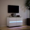 vidaXL TV Wall Cabinet with LED Lights White 80x31x45 cm