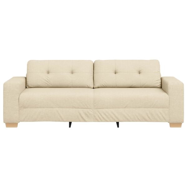 vidaXL Sofa Cream 221 x 80 x 80 cm Fabric