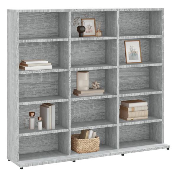 vidaXL CD Cabinet Grey Sonoma 100x23x89.5 cm Engineered Wood