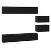 vidaXL TV Cabinet Set 6 pcs Black Oak Engineered Wood