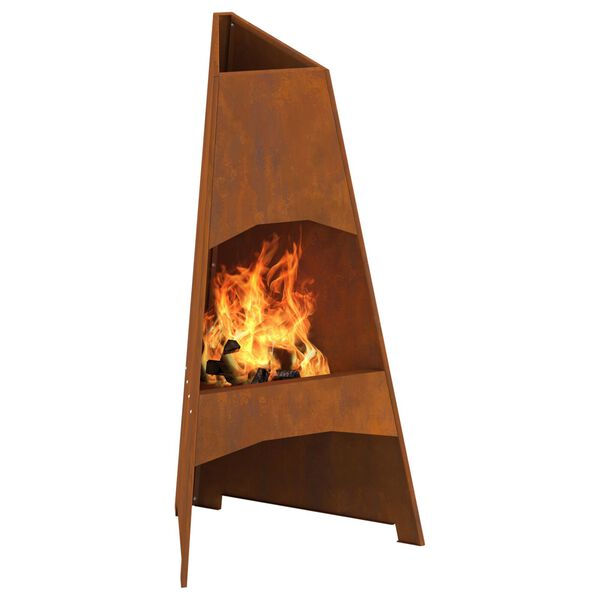 vidaXL Fire Pit Brown 50 x 50 x 95 cm Steel