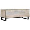 vidaXL Coffee Table Beige and Black 100 x 54 x 40 cm Solid Acacia wood