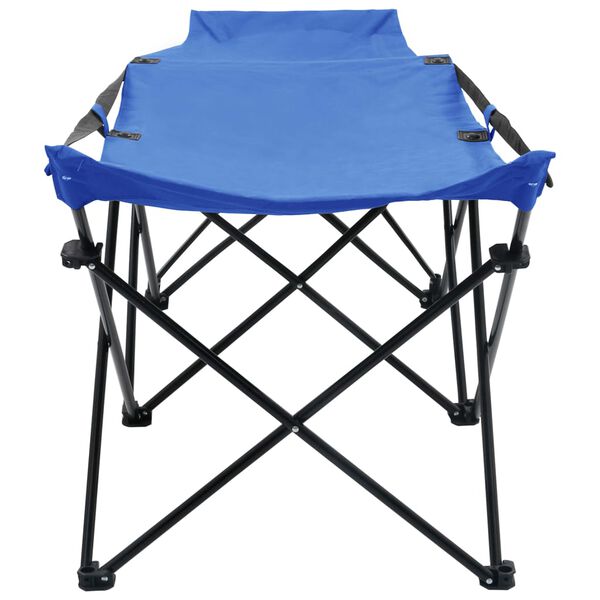 vidaXL Folding Sun Lounger Blue Steel