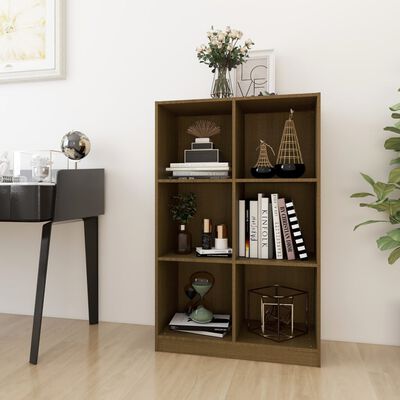 vidaXL Book Cabinet Honey Brown 70x33x110 cm Solid Pinewood