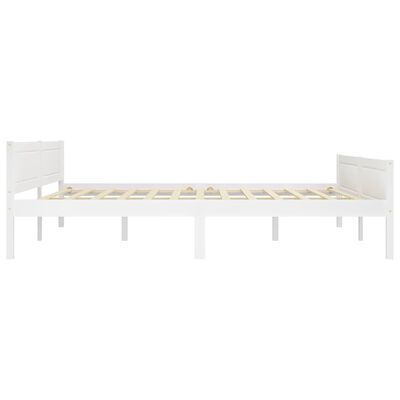 vidaXL Bed Frame Solid Pinewood White 180x200 cm Super King