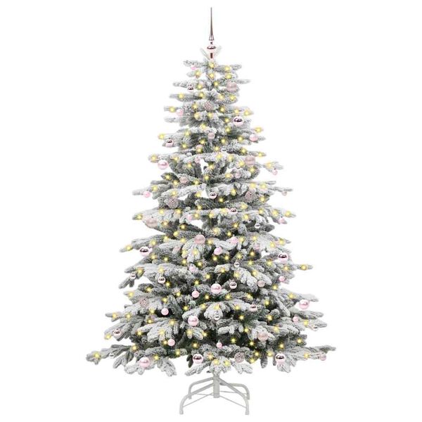 vidaXL Artificial Hinged Christmas Tree White 240 cm PE and PVC