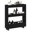 vidaXL Narrow Storage Trolley Black Oak 60 x 18 x 70 cm