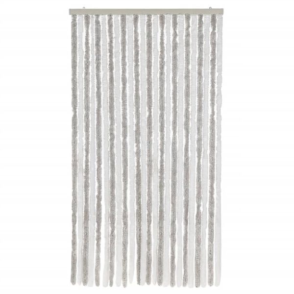 vidaXL Fly Curtain Light Grey and White 100x230 cm Chenille