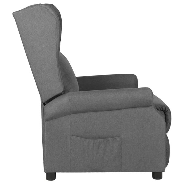vidaXL Recliner Chair Light Grey Fabric