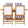 vidaXL Garden Dining Set 5 pcs Blue and white Solid acacia wood
