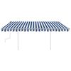 vidaXL Manual Retractable Awning with LED 4x3.5 m Blue and White