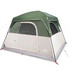 vidaXL Camping Tent Cabin 4-Person Green Waterproof