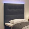 vidaXL LED Headboard with LED Strip Lights Manual Grey 80 cm Polyester