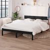 vidaXL Bed Frame without Mattress Black Solid Wood 120x200 cm