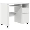 vidaXL Desk with Wheels White Engineered Wood 91 x 50 x 77 cm